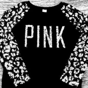 PINK by VS SIZE L SEQUIN LONG SLEEVE TOP